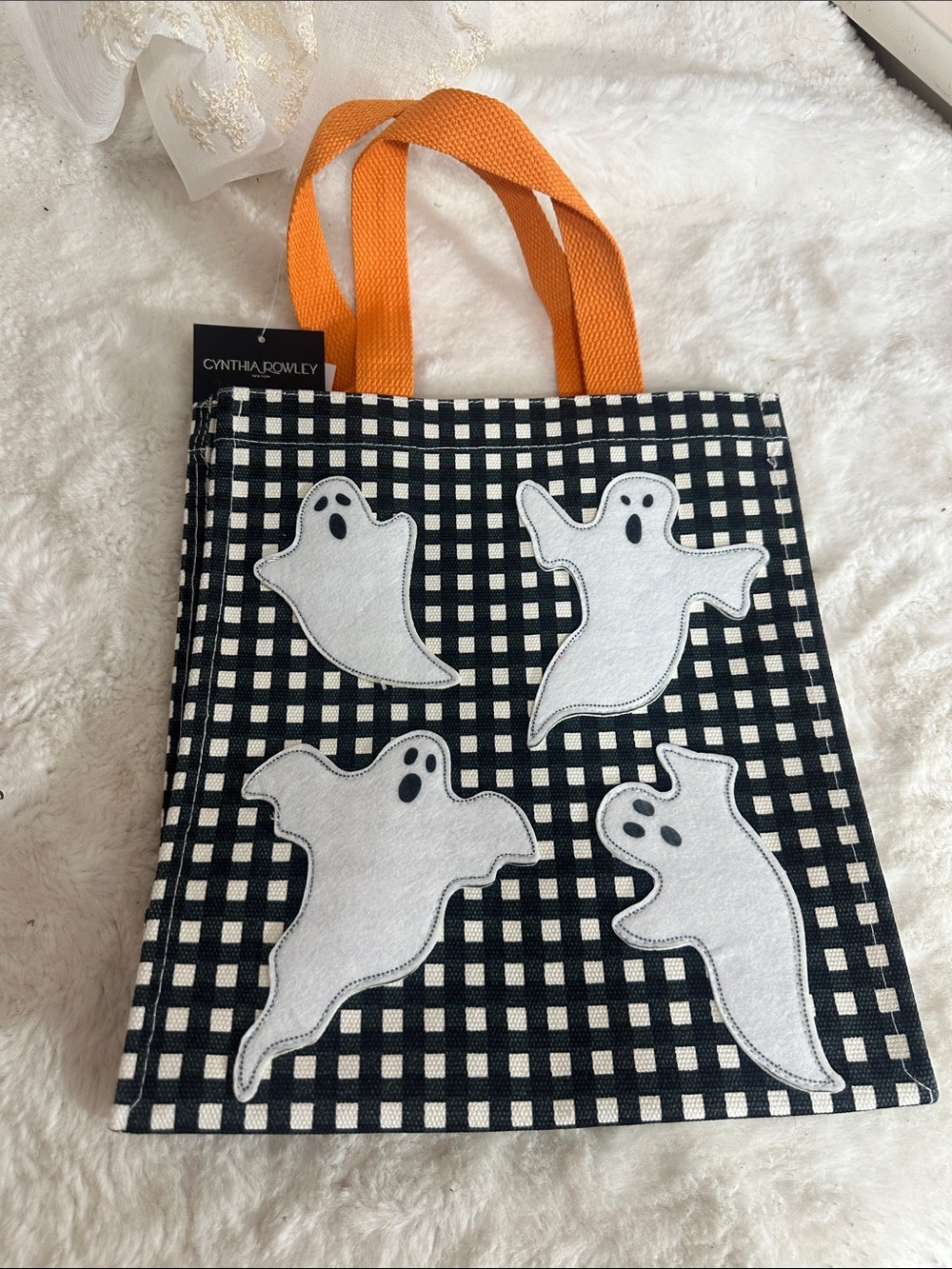 Cynthia Rowley Hallowee ghost canvas tote ba